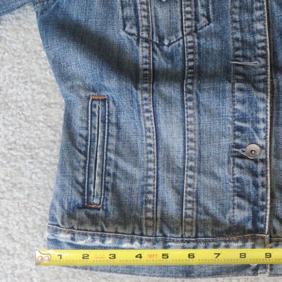 Vintage Gap 1969 Limited Edition Distressed Blue Denim Jean Jacket XS - Picture 12 of 16